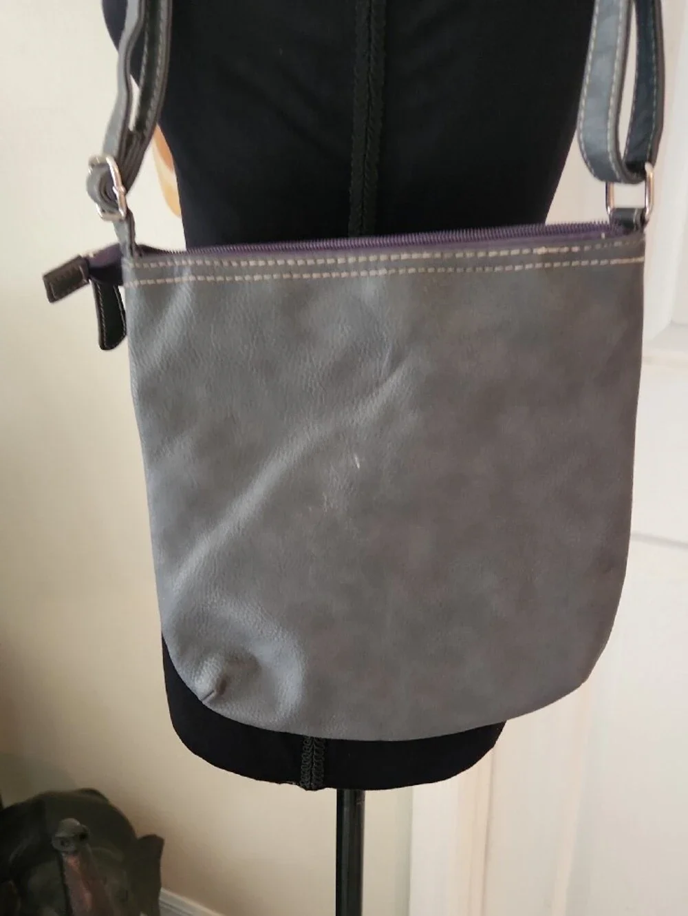 croft & barrow Gray Faux-Leather Crossbody Shoulder Bag
